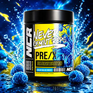 NCR Pre-Workout Sour Blue Razz Tub | Energy, Focus & Support