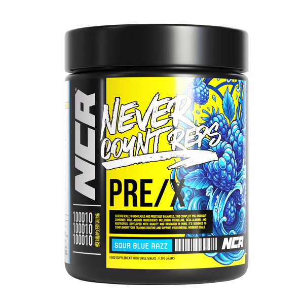 NCR Pre-Workout Sour Blue Razz Tub | Energy, Focus & Support